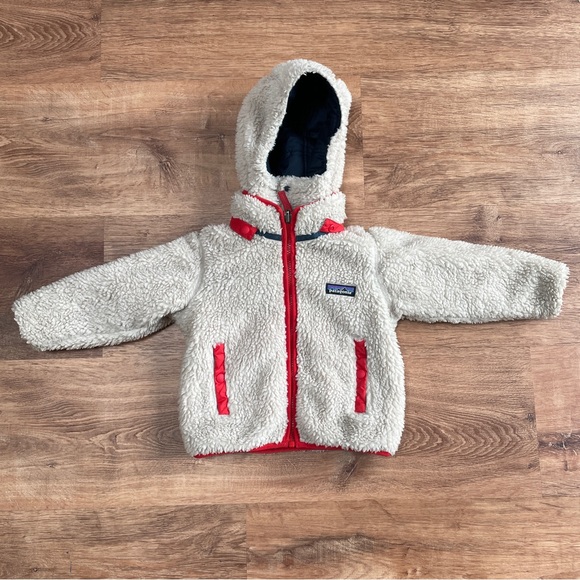 Patagonia Reversible Tribbles Hoody Baby Size 2T Blue Sherpa Puffer Full Zip # - Picture 2 of 13